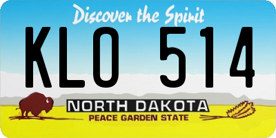 ND license plate KLO514
