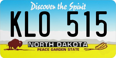 ND license plate KLO515