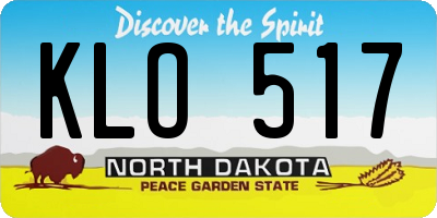 ND license plate KLO517