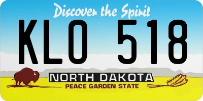 ND license plate KLO518