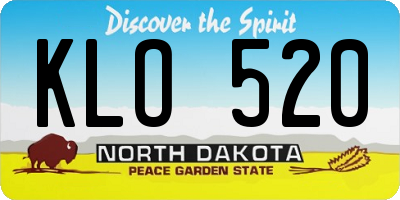 ND license plate KLO520