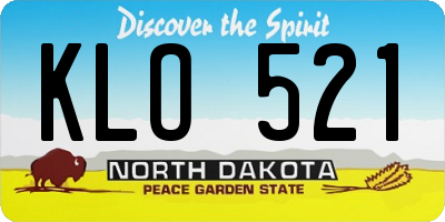 ND license plate KLO521