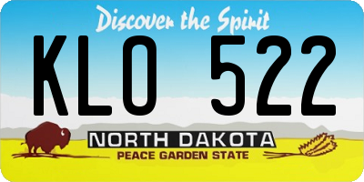 ND license plate KLO522