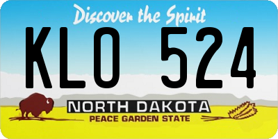 ND license plate KLO524