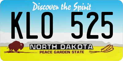 ND license plate KLO525