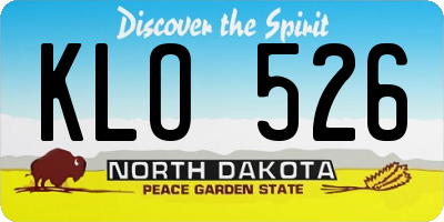 ND license plate KLO526