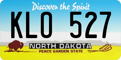 ND license plate KLO527