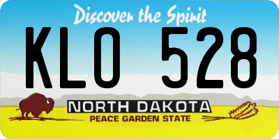 ND license plate KLO528
