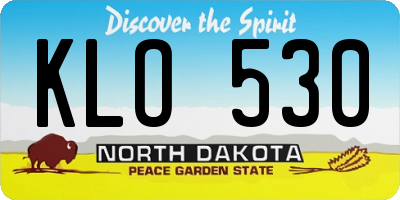 ND license plate KLO530