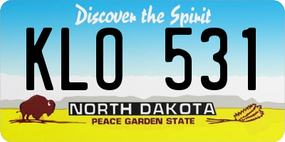 ND license plate KLO531