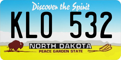 ND license plate KLO532
