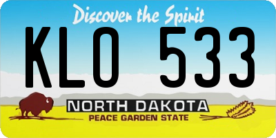 ND license plate KLO533