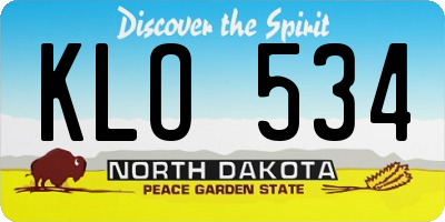 ND license plate KLO534