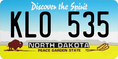 ND license plate KLO535