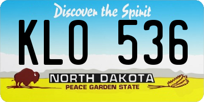 ND license plate KLO536