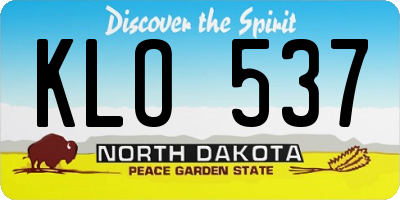 ND license plate KLO537
