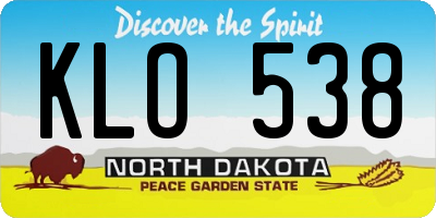 ND license plate KLO538