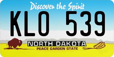 ND license plate KLO539