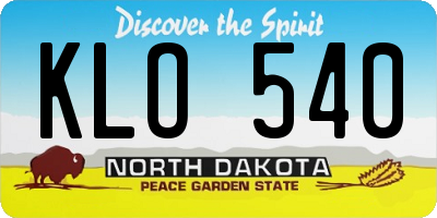 ND license plate KLO540