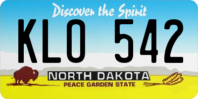 ND license plate KLO542
