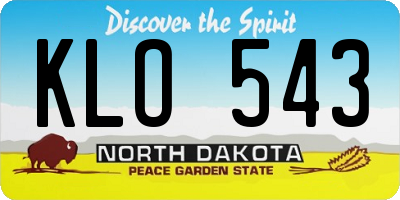 ND license plate KLO543