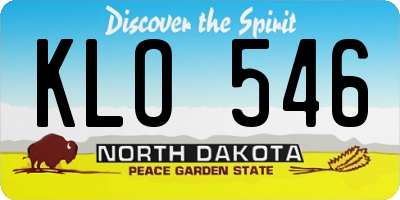 ND license plate KLO546
