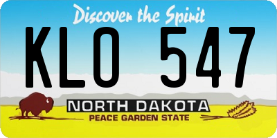 ND license plate KLO547