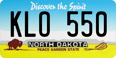 ND license plate KLO550