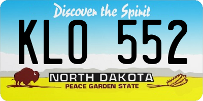 ND license plate KLO552