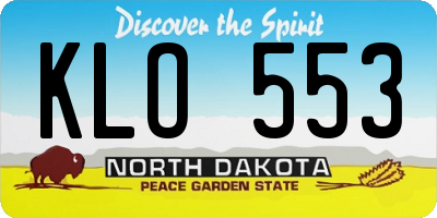 ND license plate KLO553