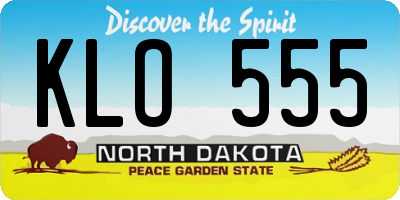 ND license plate KLO555