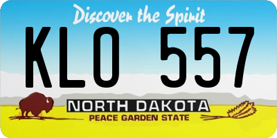 ND license plate KLO557