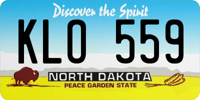 ND license plate KLO559