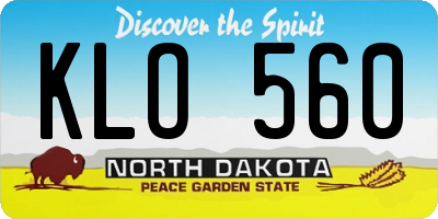 ND license plate KLO560