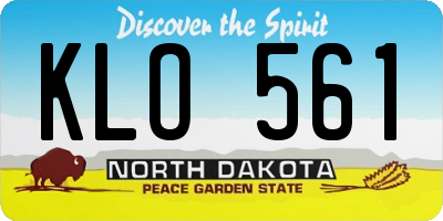 ND license plate KLO561