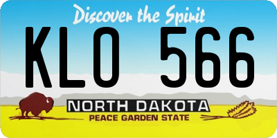 ND license plate KLO566
