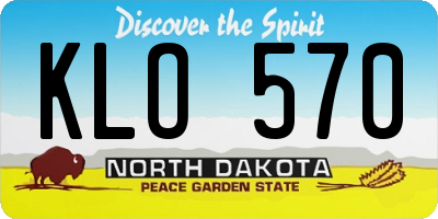 ND license plate KLO570