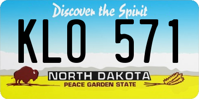 ND license plate KLO571