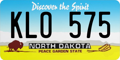 ND license plate KLO575