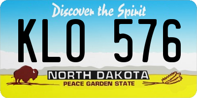 ND license plate KLO576