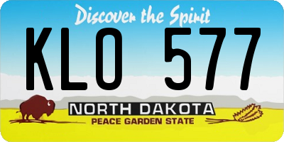 ND license plate KLO577