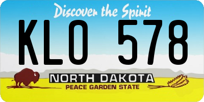 ND license plate KLO578