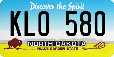 ND license plate KLO580