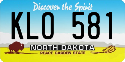 ND license plate KLO581