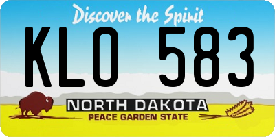 ND license plate KLO583