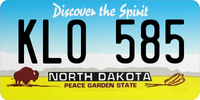 ND license plate KLO585