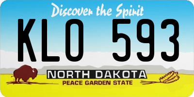 ND license plate KLO593