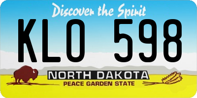 ND license plate KLO598