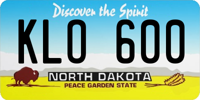 ND license plate KLO600
