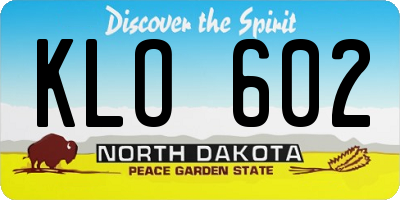 ND license plate KLO602
